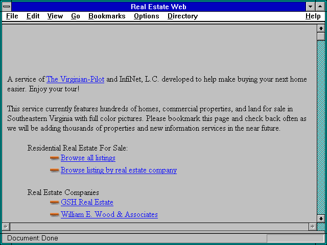 Screenshot of Real Estate Web