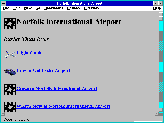 Screenshot of Norfolk International Airport