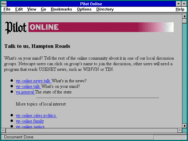 Screenshot of Pilot Online