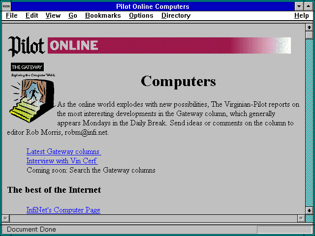Screenshot of Pilot Online Computers