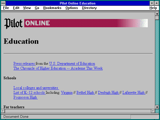 Screenshot of Pilot Online Education