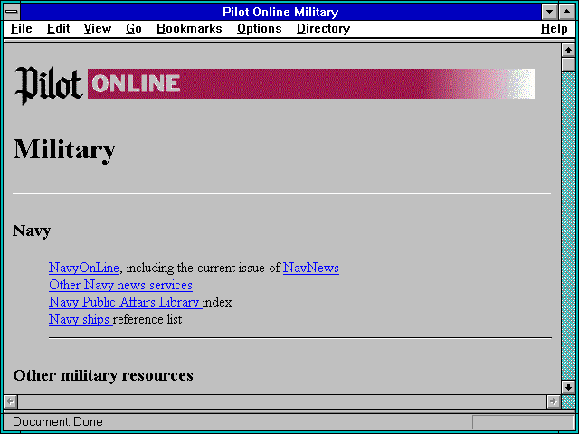 Screenshot of Pilot Online Military