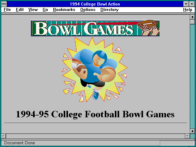 Screenshot of 1994 College Bowl Action