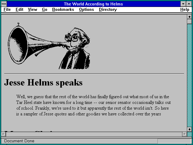 Screenshot of The World According to Helms