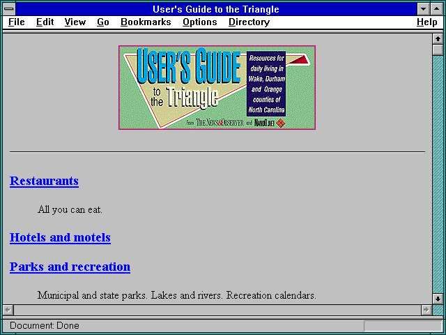 Screenshot of User's Guide to the Triangle