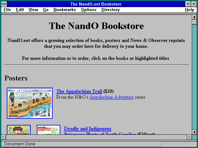 Screenshot of The NandO.net Bookstore