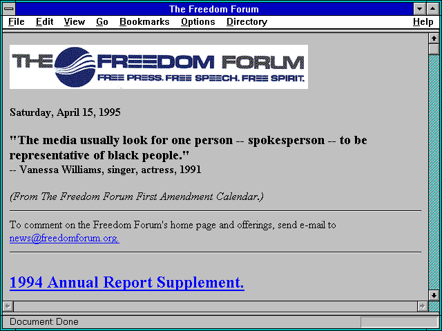 Screenshot of The Freedom Forum