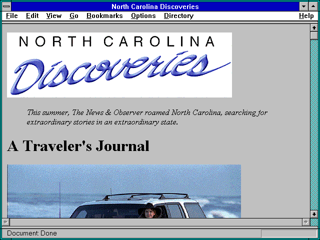 Screenshot of North Carolina Discoveries