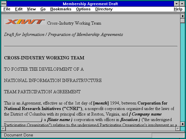 Screenshot of Membership Agreement Draft
