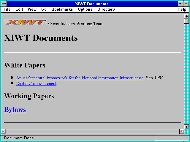 Screenshot of XIWT Documents