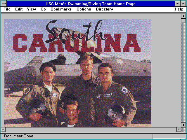 Screenshot of USC Men's Swimming/Diving Team Home Page