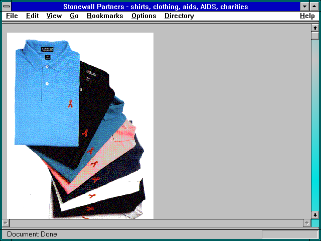 Screenshot of Stonewall Partners - shirts clothing aids AIDS charities