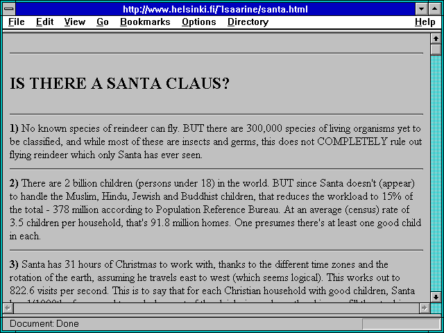 Screenshot of http://www.helsinki.fi/~lsaarine/santa.html