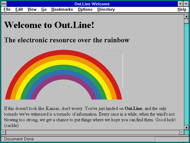 Screenshot of Out.Line Welcome