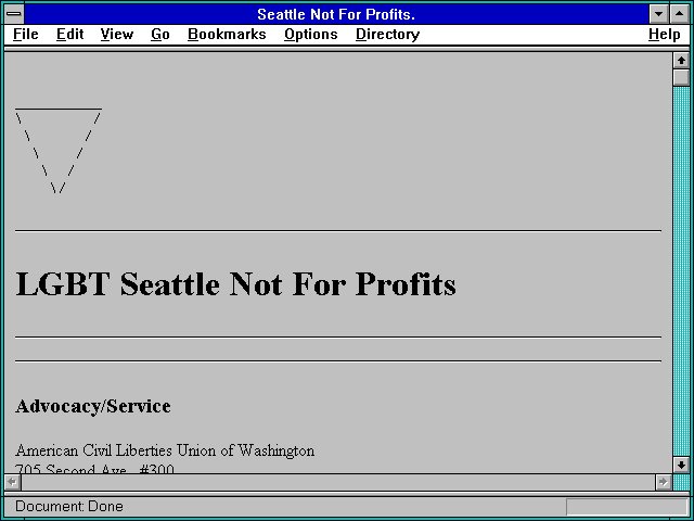 Screenshot of Seattle Not For Profits.