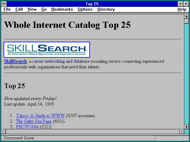 Screenshot of Top 25