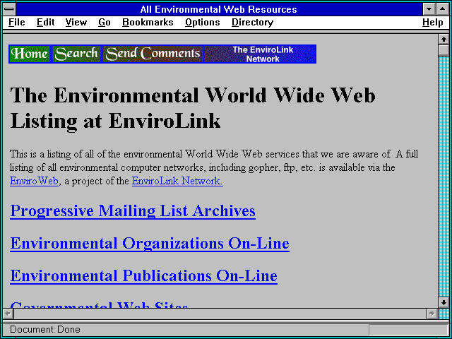 Screenshot of All Environmental Web Resources