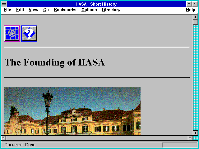 Screenshot of IIASA - Short History
