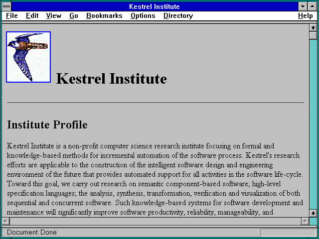 Screenshot of Kestrel Institute