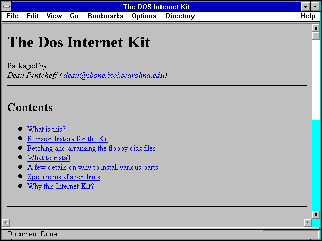 Screenshot of The DOS Internet Kit