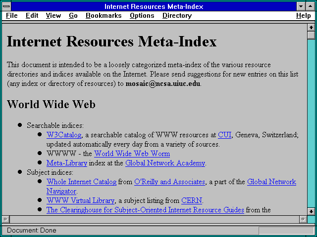 Screenshot of Internet Resources Meta-Index