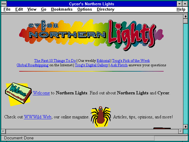 Screenshot of Cycor's Northern Lights