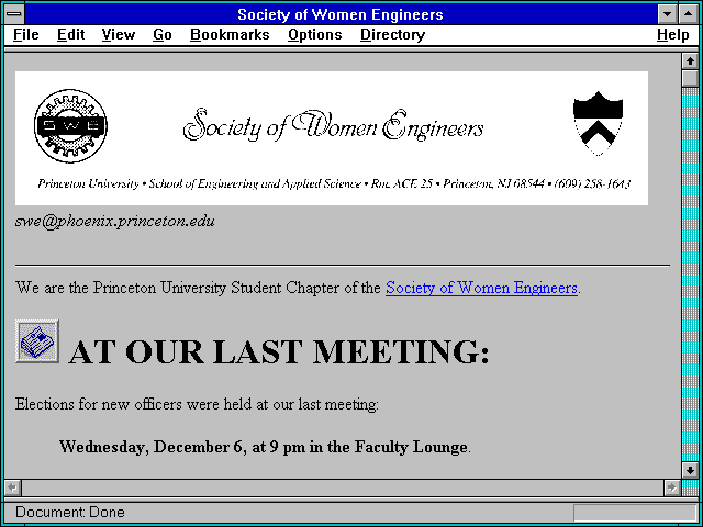Screenshot of Society of Women Engineers