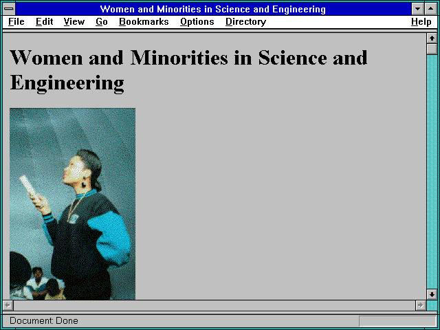 Screenshot of Women and Minorities in Science and Engineering