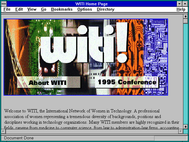 Screenshot of WITI Home Page