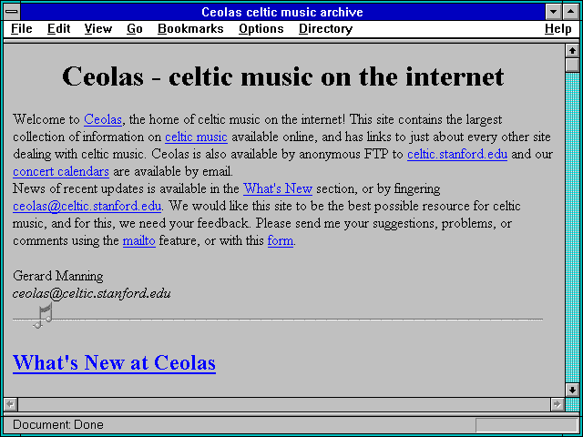 Screenshot of Ceolas Archive.