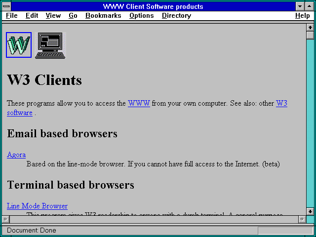 Screenshot of WWW Client Software products