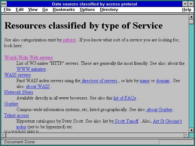 Screenshot of Data sources classified by access protocol