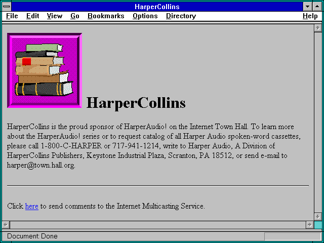 Screenshot of HarperCollins