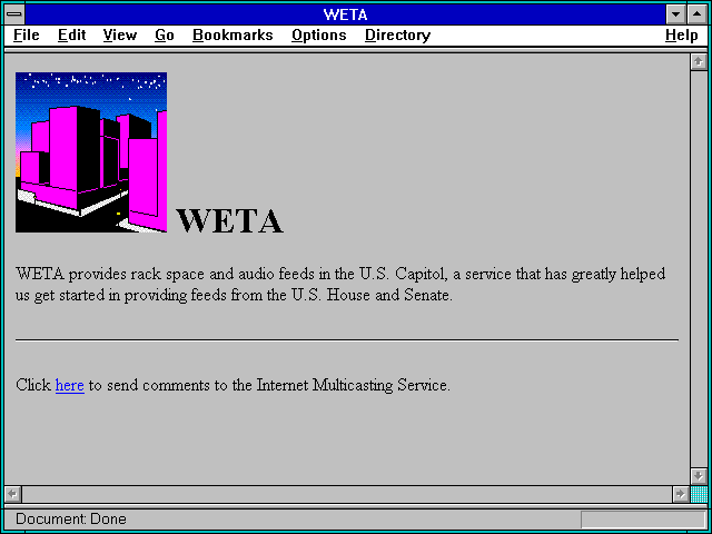 Screenshot of WETA