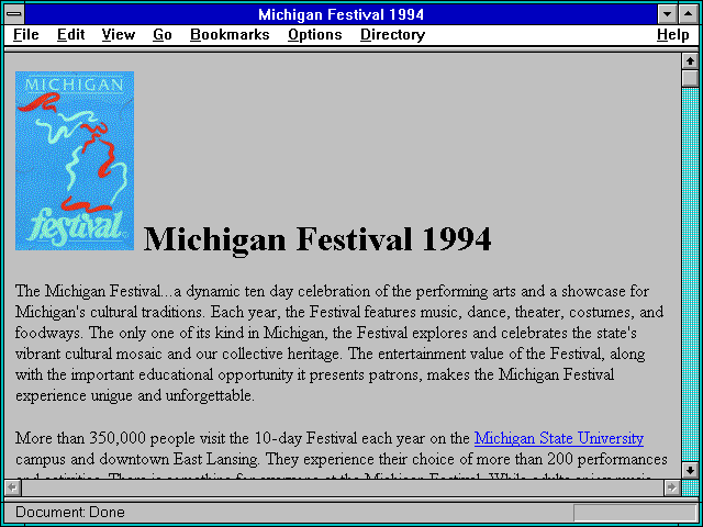 Screenshot of Michigan Festival 1994