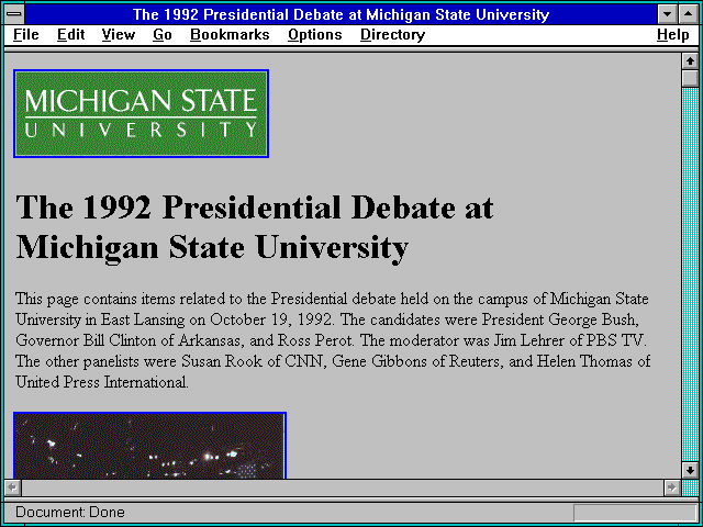 Screenshot of Debate at Michigan State University