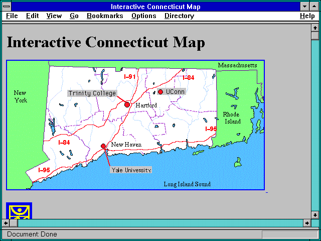 Screenshot of Interactive Connecticut Map