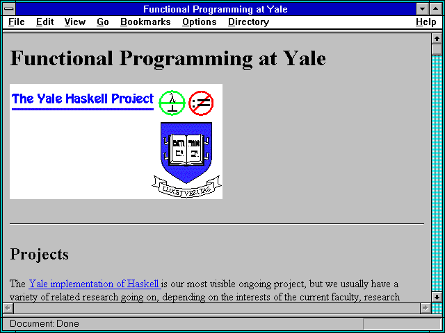 Screenshot of Functional Programming at Yale