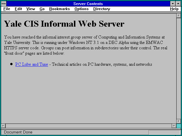 Screenshot of Server Contents