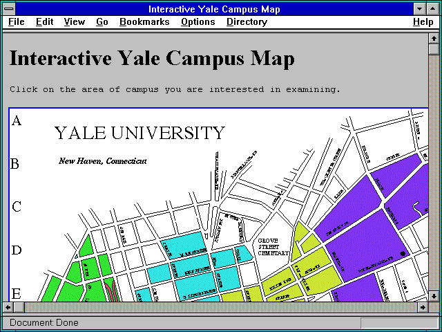 Screenshot of Interactive Yale Campus Map