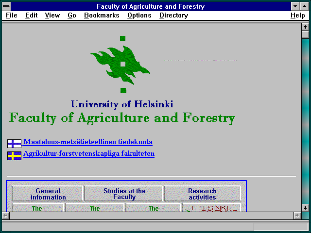 Screenshot of Faculty of Agriculture and Forestry