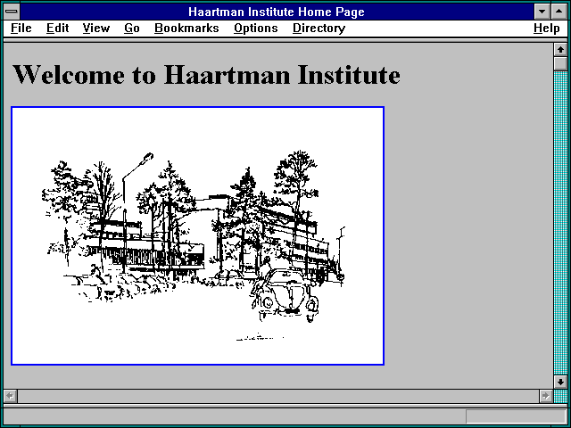Screenshot of Haartman Institute Home Page