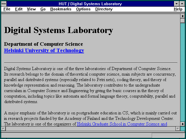 Screenshot of HUT / Digital Systems Laboratory