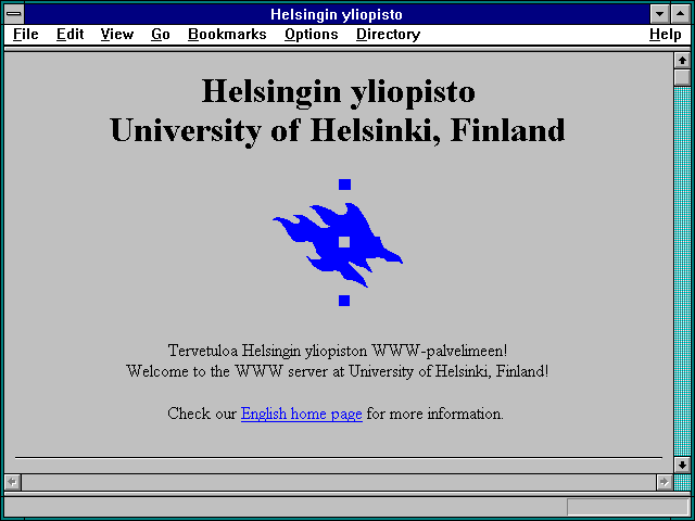 Screenshot of University of Helsinki