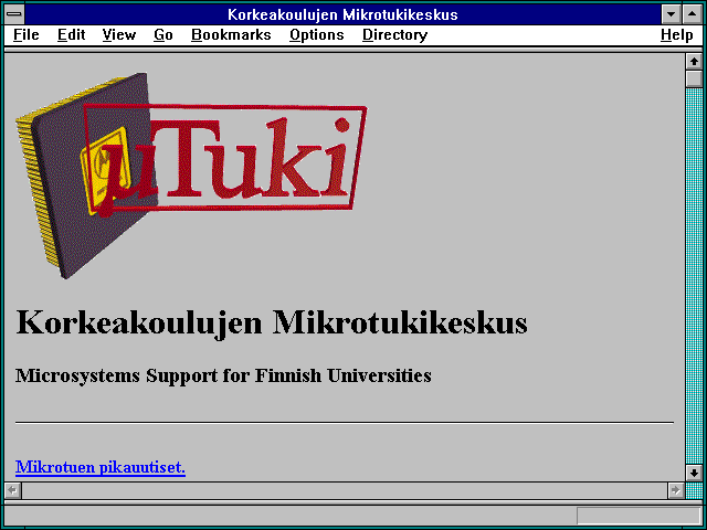 Screenshot of Korkeakoulujen Mikrotukikeskus