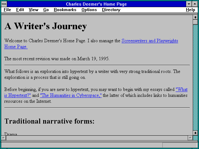 Screenshot of Charles Deemer's Home Page
