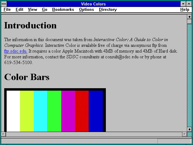 Screenshot of Video Colors