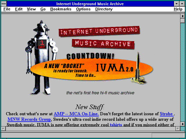Screenshot of Internet Underground Music Archive