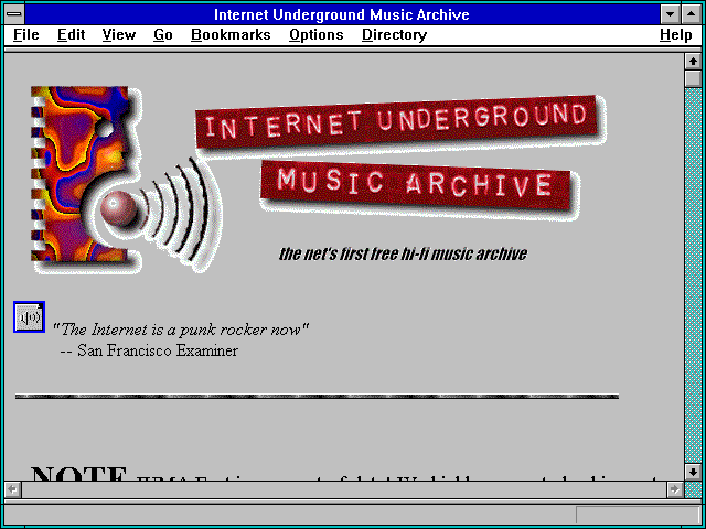 Screenshot of Internet Underground Music Archive