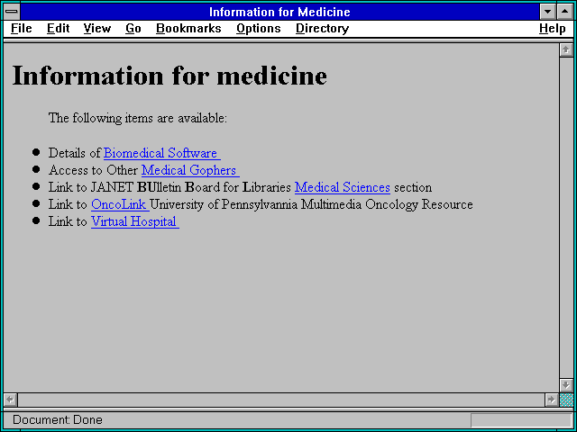 Screenshot of Information for Medicine